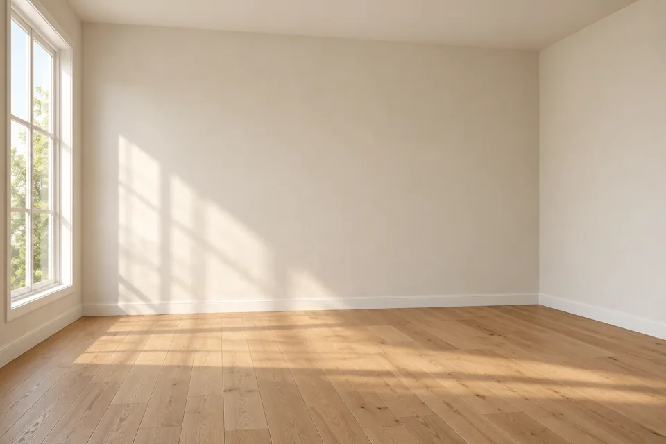 A sunlit living room — your room